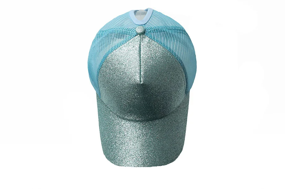 Glitter Ponytail Baseball Cap Women Messy Bun Adjustable Snapback Hats Girls Adjustable Summer Mesh CC Caps Drop Shipping   (4)
