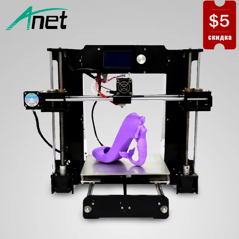 

Anet A6 3D Printer Upgraded High Precision High Quality Easy Assembly Prusa i3 Reprap Free Filament Kit 16GB SD Card LCD Screen