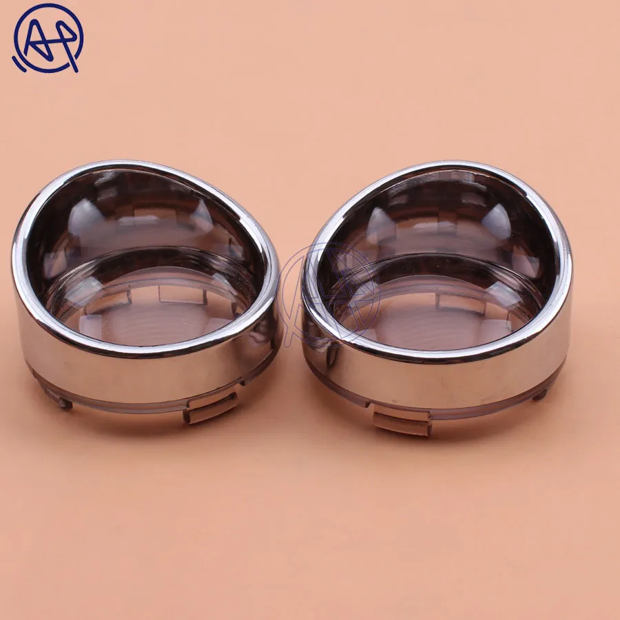 2x Turn Signal Light Indicator Cover Chrome House Smoke Lens For Harley 2000-UP Sportster Free Shipping | Автомобили и мотоциклы
