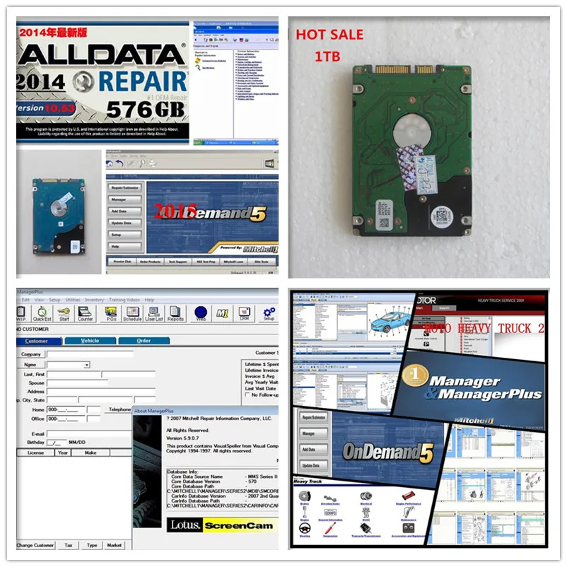49в1 hdd 1 ТБ alldata V10.53 + elsawin atsg двигатель тяжелый грузовик vivid workshop все данные и