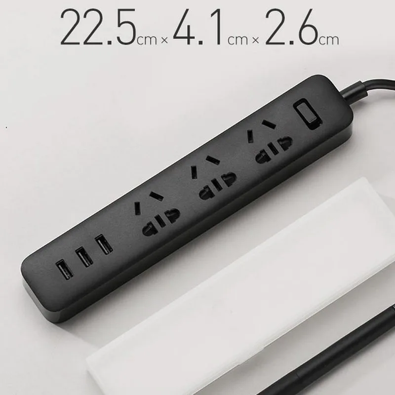 Xiaomi умный дом электронный блок питания розетка Быстрая зарядка 3 USB с 3 гнездами стандартный штекер - Цвет: Black