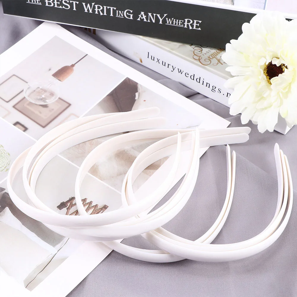 10pc White Fashion Plain Lady Plastic Hair Band Headband No Teeth Hair DIY Tool