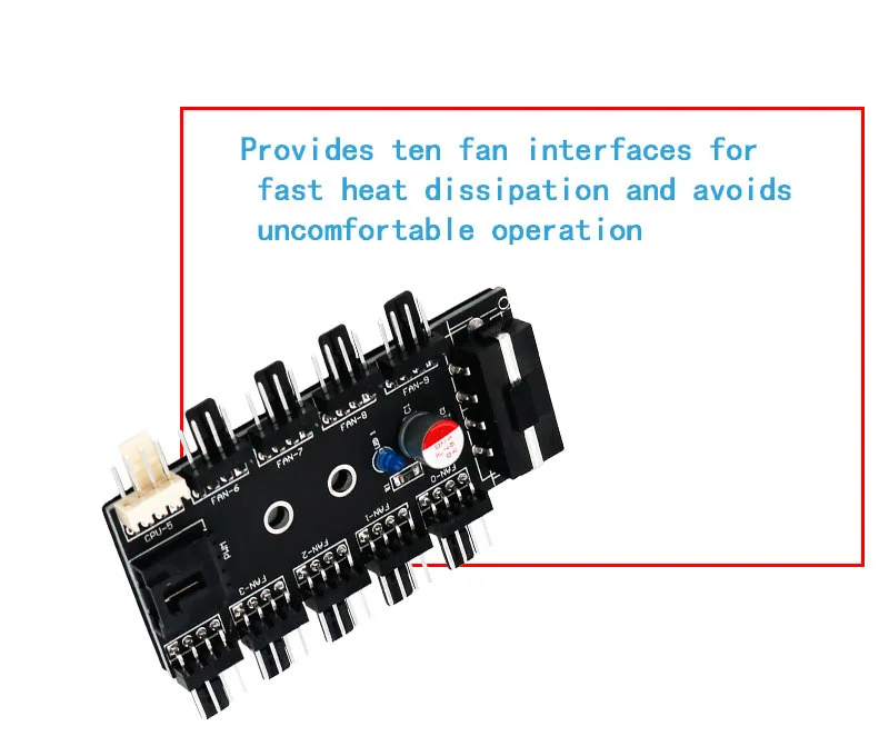 Шасси вентилятор концентратор разветвитель вентилятора процессор охлаждения концентратор 10 порты и В разъёмы 12 В 3Pin/4 булавки PC ШИМ вентилятор концентратор контроллер мощность от Molex 4Pin интерфейс