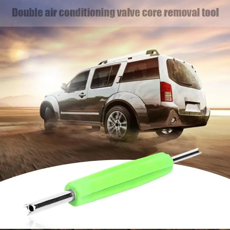 

Dual Schrader Valve Core Remover Installer Tire HVAC Service Tool Green Valve Core Remover Tool