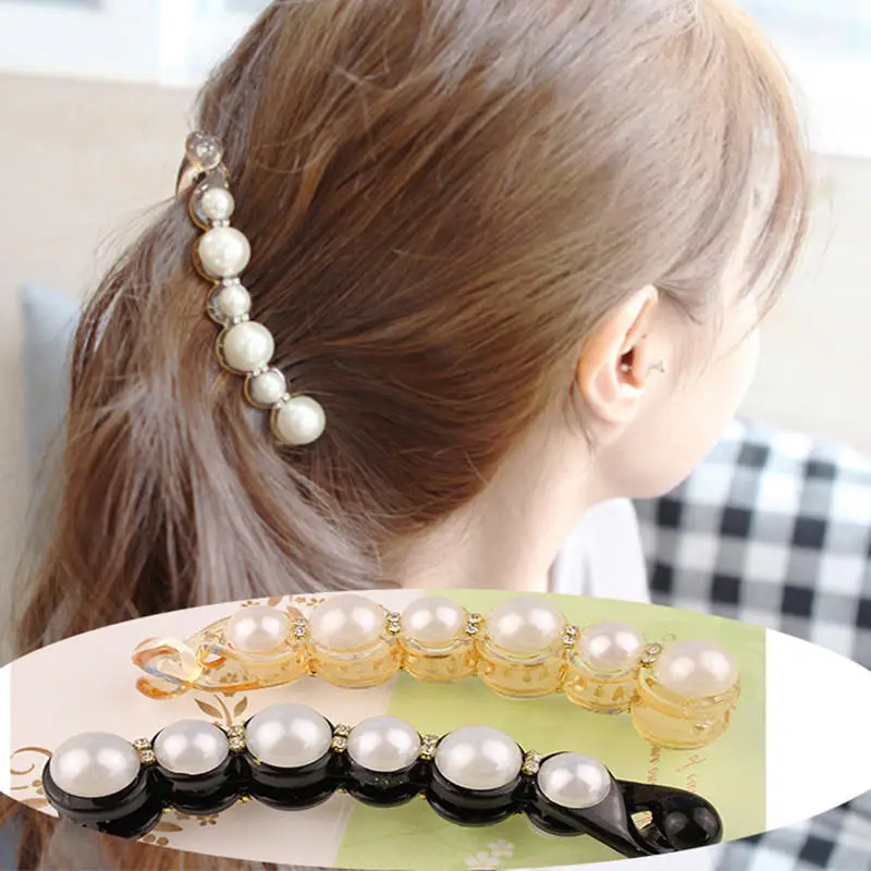 

Women Simulated Pearl Crystal Twist Hair Pins Headwear Girls Hair Jewelry Accessories