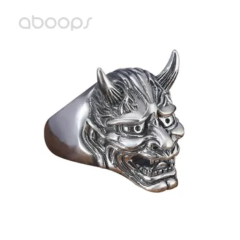 

Vintage 925 Sterling Silver Ghost Face Mask Open Ring for Men Boys Adjustable Free Shipping