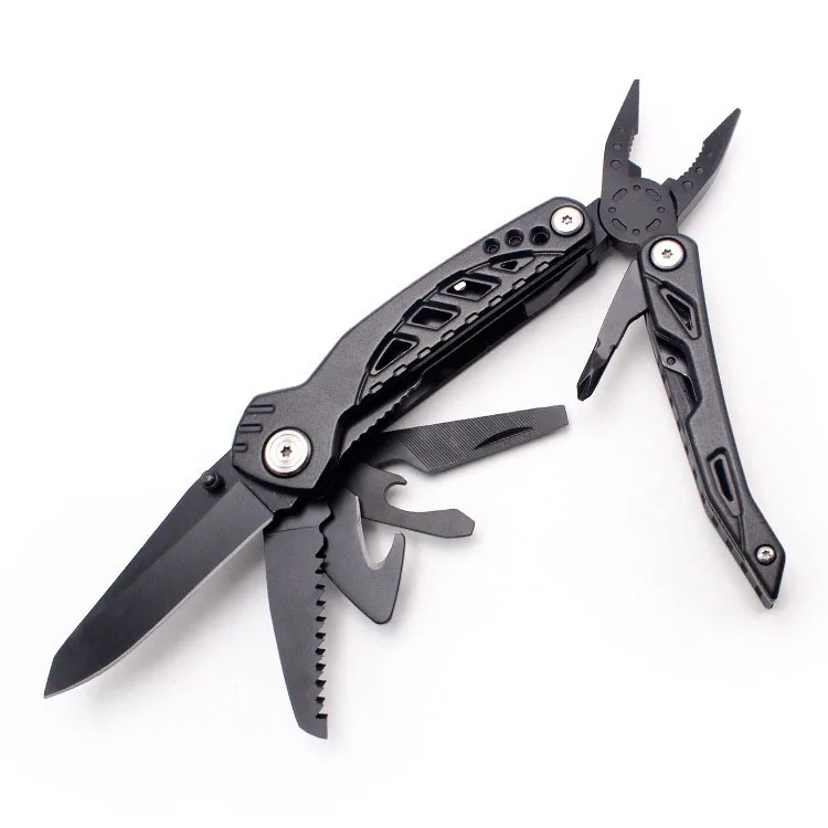 

Red black stainless steel multi-purpose folding pliers outdoor climbing camping portable tool multi-function folding pliers