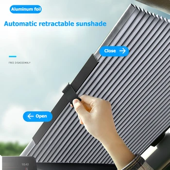 

Car Retractable Curtain With Uv Protection Sunshade Car Window Sunshade Upgarde Retractable SUV Truck Car Front Windshield