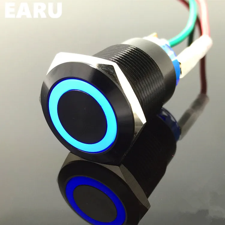 

5x White 5x Green 5x Orange 5x Blue 5x Red Black 22mm Metal Stainless Steel Waterproof Momentary LED Push Button Shipped by DHL