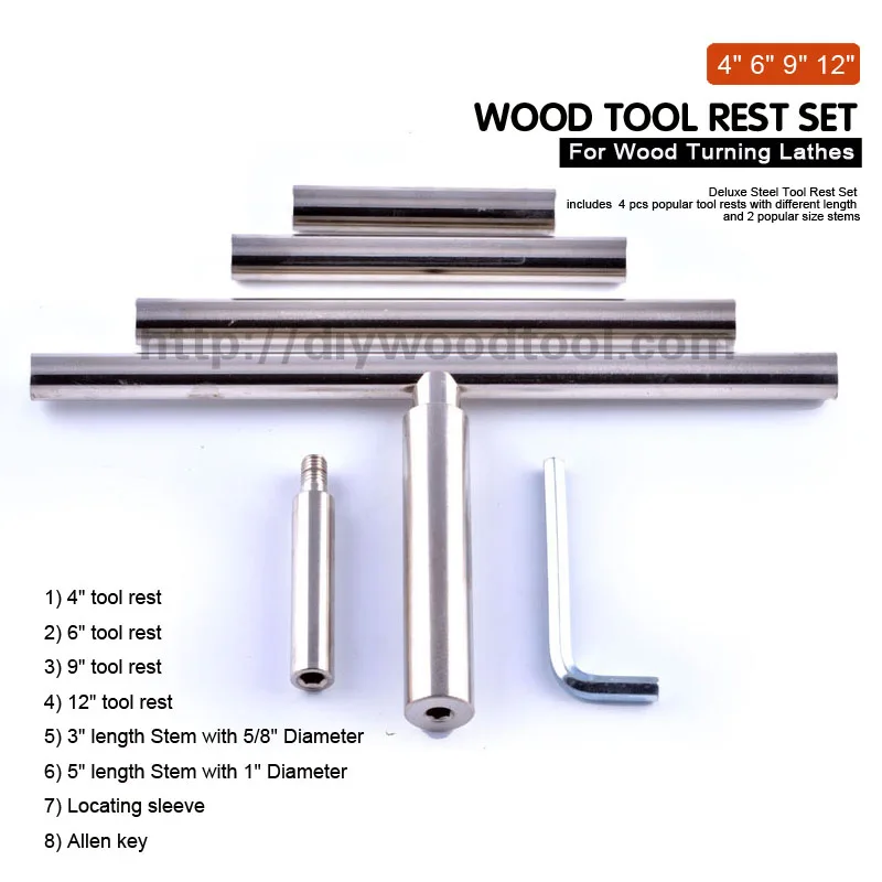 

Round Bar Tool Rest For Wood Turning Lathes 12" Long With 5/8" Tool Rest Holder Steel Shank Chrome Plated Steel Material