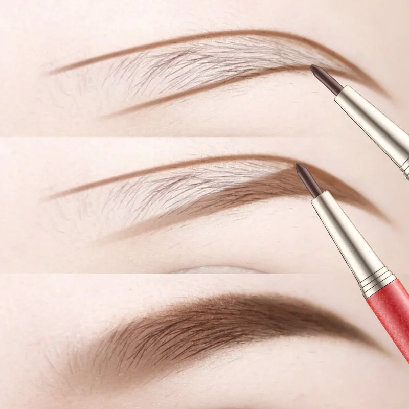 

Automatic Double-end delicate Shaping Eyebrow pencil Make-up suit 3 pcs Eyebrow card+3pcs Refill Template Durable waterproof