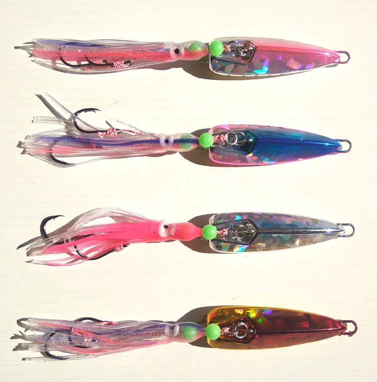 4pcs 150g/120g/100g Bottom jig Jig head with fishing lure skirt lead