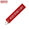 5 PCS/LOT INSERT BEFORE FLIGHT Fashion Jewelry Keychain for Aviation OEM Red Embroidery Keychains Key Fobs New Key Chain Tags ► Photo 3/6