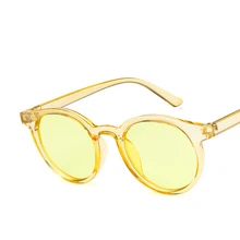 HAPTRON 2018 rojo azul redondo gafas de sol mujeres marca diseñador moda rosa amarillo gafas de sol Vintage Retro tonos