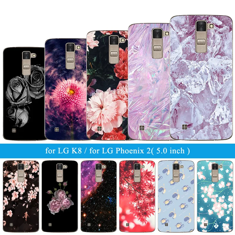 

Crystal Soft TPU Back Cover for LG K8 Lte K350 K350E K350N 5.0 inch K 8 Phone Cases Ful Protect Matte For LG K8 Ice Pattern Skin