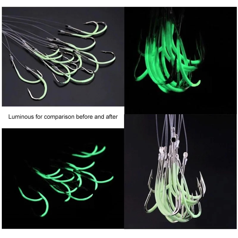 

Luminous Fishing Hook 12-28# Barbed Hooks Pesca Tackle Accessories High Carbon Steel fishing Hooks