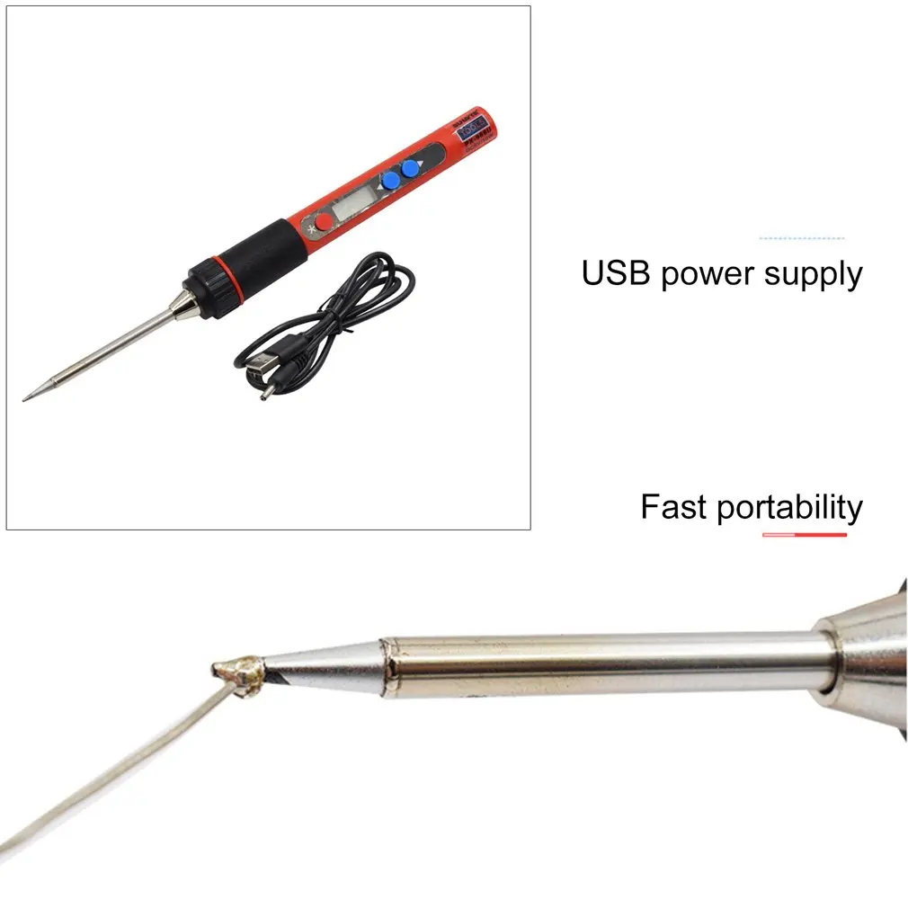 5 в 10 Вт USB температура регулируемый светодиодный цифровой Внутренний нагрев Электрический паяльные железные инструменты наборы с