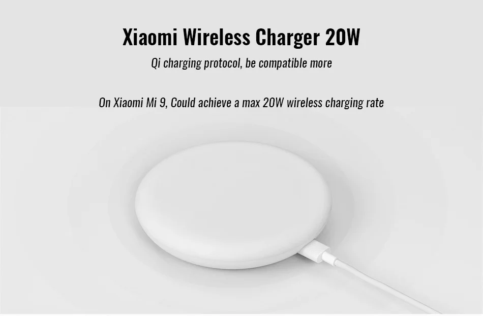 Оригинальное Беспроводное зарядное устройство Xiao mi 20 W Max для mi 9(20 W) mi X 2 S/3(10 W) совместимый мобильный телефон Qi EPP(5 W) многоразовый безопасный