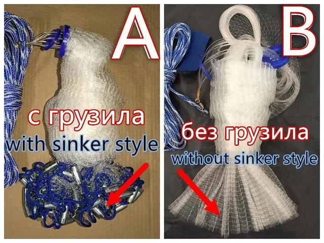 1.2-3.6m With Sinker or Without Sinker Catch Fishing Net USA Cast Nets Water Hand Throw Fly Fish Network Small Grid Tool 2