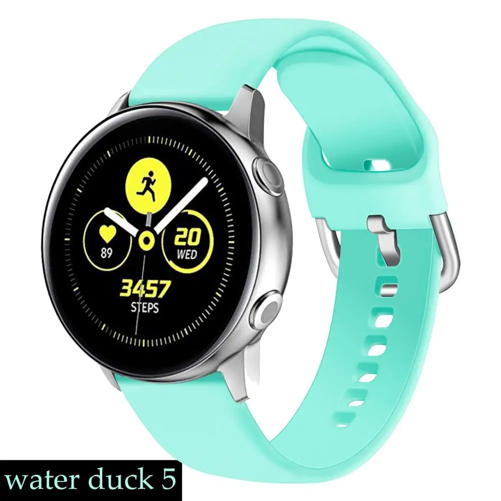 22 мм ремешок для часов samsung galaxy watch 46 мм 42 мм ремешок gear s3 s2 galaxy watch active reloj gear sport amazfit bip ремешок для часов - Цвет ремешка: water duck 5