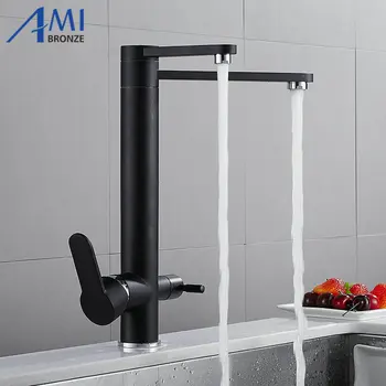 

Amibronze Brass Chrome/Black Mixer Swivel Drinking Water Faucet 3 Way Water Filter Purifier Kitchen Faucets For Sinks Taps 9137S