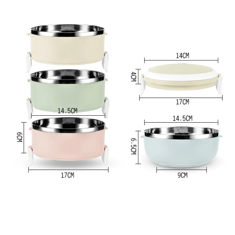 Korean Leak-Proof Stainless Steel Food Storage Container Thermal Plastic Portable Picnic Bento Lunch Box Fine Dinnerware Sets