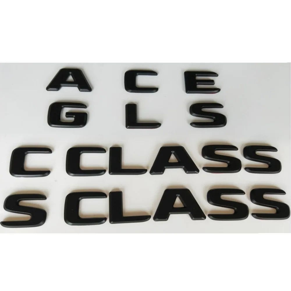 Значки с черными буквами эмблемы для Mercedes Benz AMG A B C E G M S GLA GLB GLC GLE GLS CLA CLS CL SL SLC ML V GL SLK
