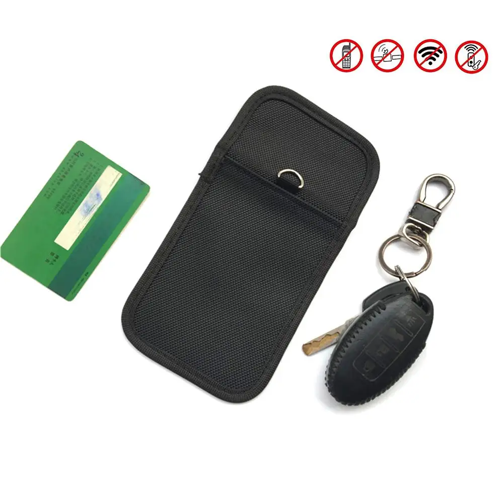 

RFID Electromagnetic Car Anti-Theft Anti-Scanning Shielding Bag Key Shielding Blocking Cover Remote Control Signal Key Bag