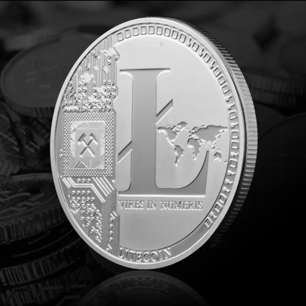 1 Pcs Litecoin Collection Coins Commemorative Coins Bitcoin Currency Physical Litecoin Gift Collection Art Antique Collector