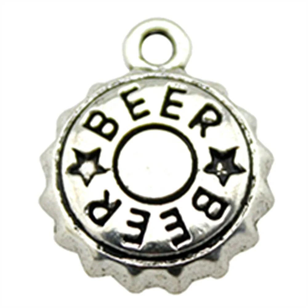 15pcs Charm Beer Bottle Cap Beer Bottle Cap Pendant Charms For Jewelry