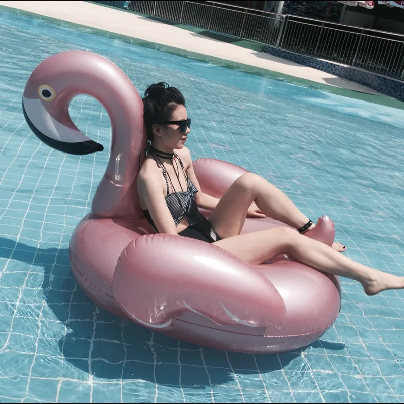 Розовый надувной фламинго гигантский Лебедь Ride-On плавучая игрушка для бассейна плавать кольцо праздник Пляж остров водные развлечения