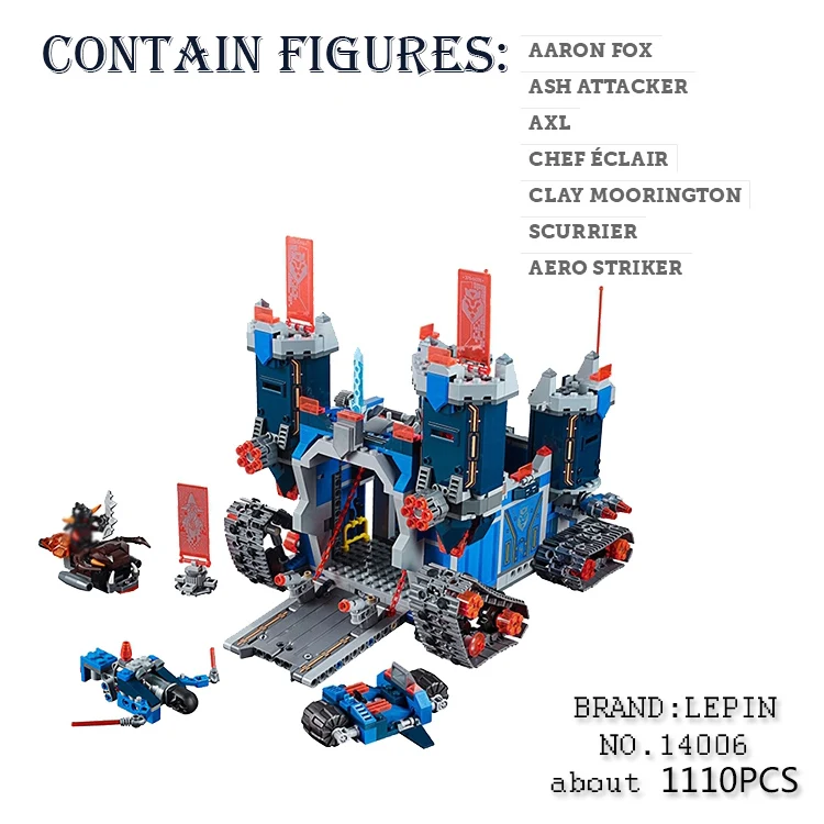 

Lepin 14006 Nexus Knights The Fortrex anime figure Building Blocks BricksToys for children Game Castle Weapon compatible 70317