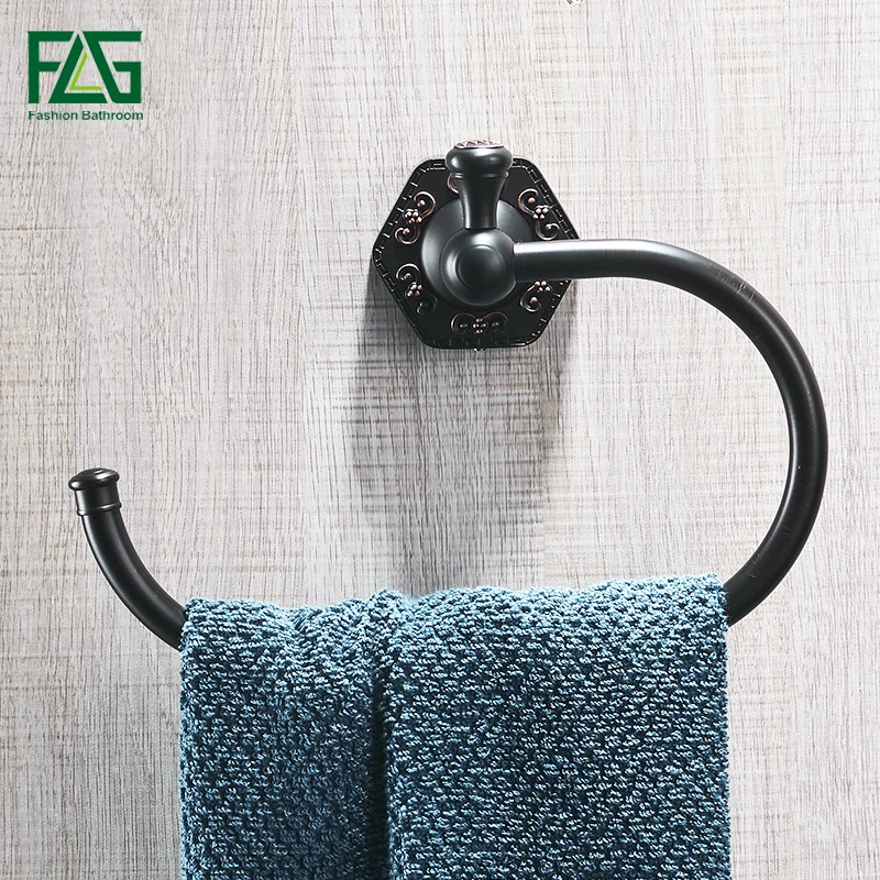 

FLG Towel Rings Solid Brass Wall Mounted Towel Ring Towel Bath Storager Luxury Bathroom Accessories Home Decor Towel Rack