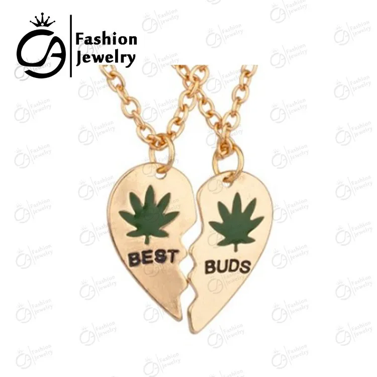 Модные украшения лучшие друзья BFF лучшие друзья сердце навсегда листьев ожерелья # LN1031