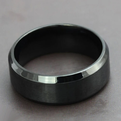 8MM Titanium Steel Band Ring Men Wedding Engagement Ring Black Lover Couple Rings for Women Men Fashion Jewerly Dropshipping
