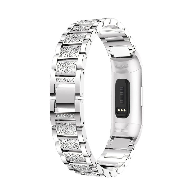 Женские Модные Браслет ремешки из нержавеющей стали для Fitbit Charge 3 металлические ремешки для ручных часов Ремешок для Fitbit Charge 3 запястье