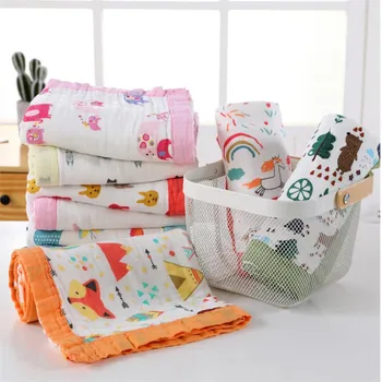 

110*120cm super soft high density bamboo fiber baby blanket bamboo cotton 4 layers baby bedding cover sleeping blanket summer bl