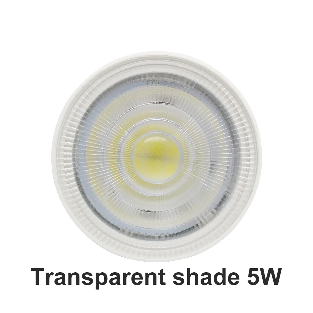 5W Transparent Shape 1 шт Высокое Brightnees 2 Вт 3 Вт, 4 Вт, 5 Вт, 7 Вт, GU10 MR16 Lamparas Светодиодный прожектор переменного тока 220V 230V SMD 2835 Bombillas Светодиодный светильник прожектор Luz Lamparas - Испускаемый цвет: 5W Transparent Shape