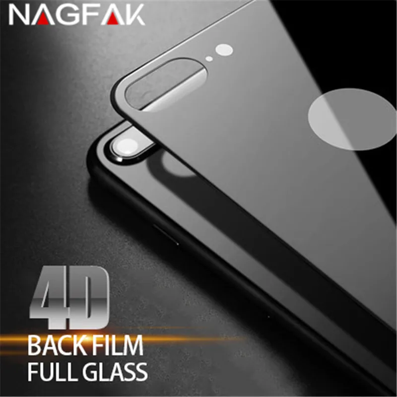 Goede NAGFAK 4D Gebogen achterkant Gehard Glas Voor iPhone 7 8 Plus Screen Protector Back Glas Film Voor iPhone X 10 Gehard glas