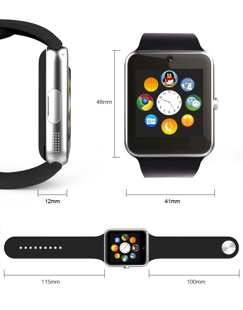 wear bluetooth smart health phone watch with sim card