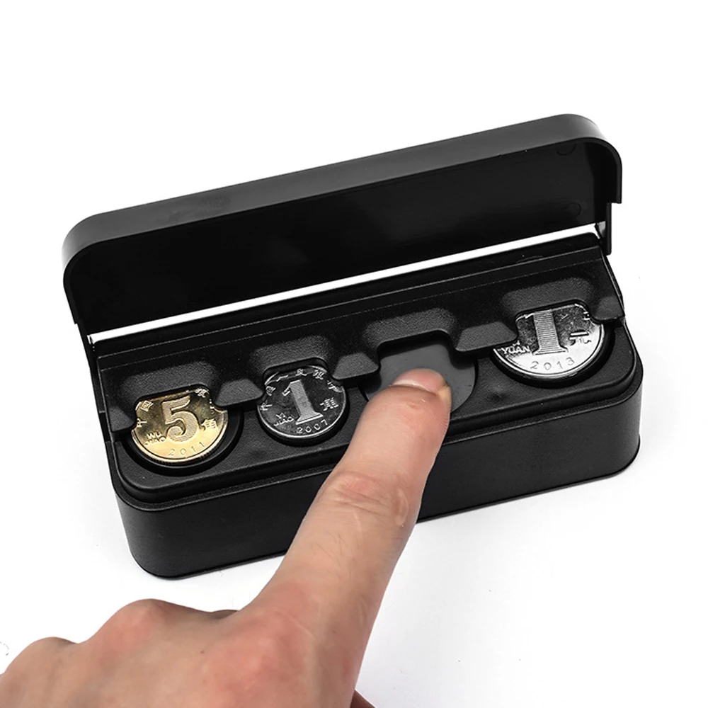 Black Plastics Car Coin Organizer Case Loose Change Money