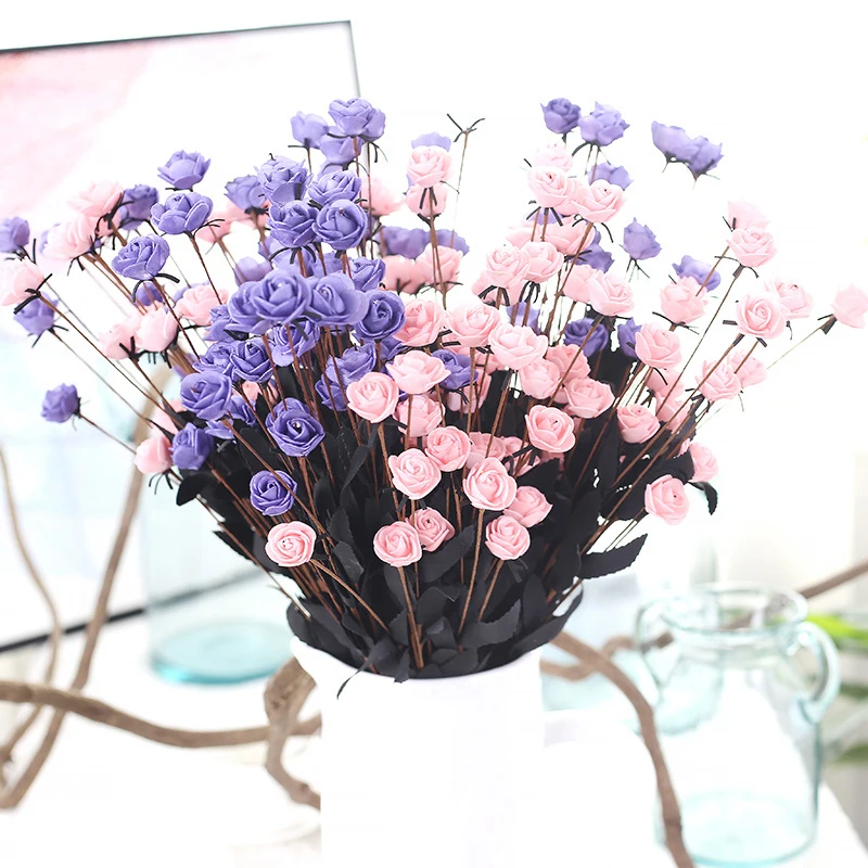 

1 Bouquet 15 Heads Fake Flower Rose Head Artificial flower Simulation Rose Fake Silk Flower DIY Home Wedding Decoration