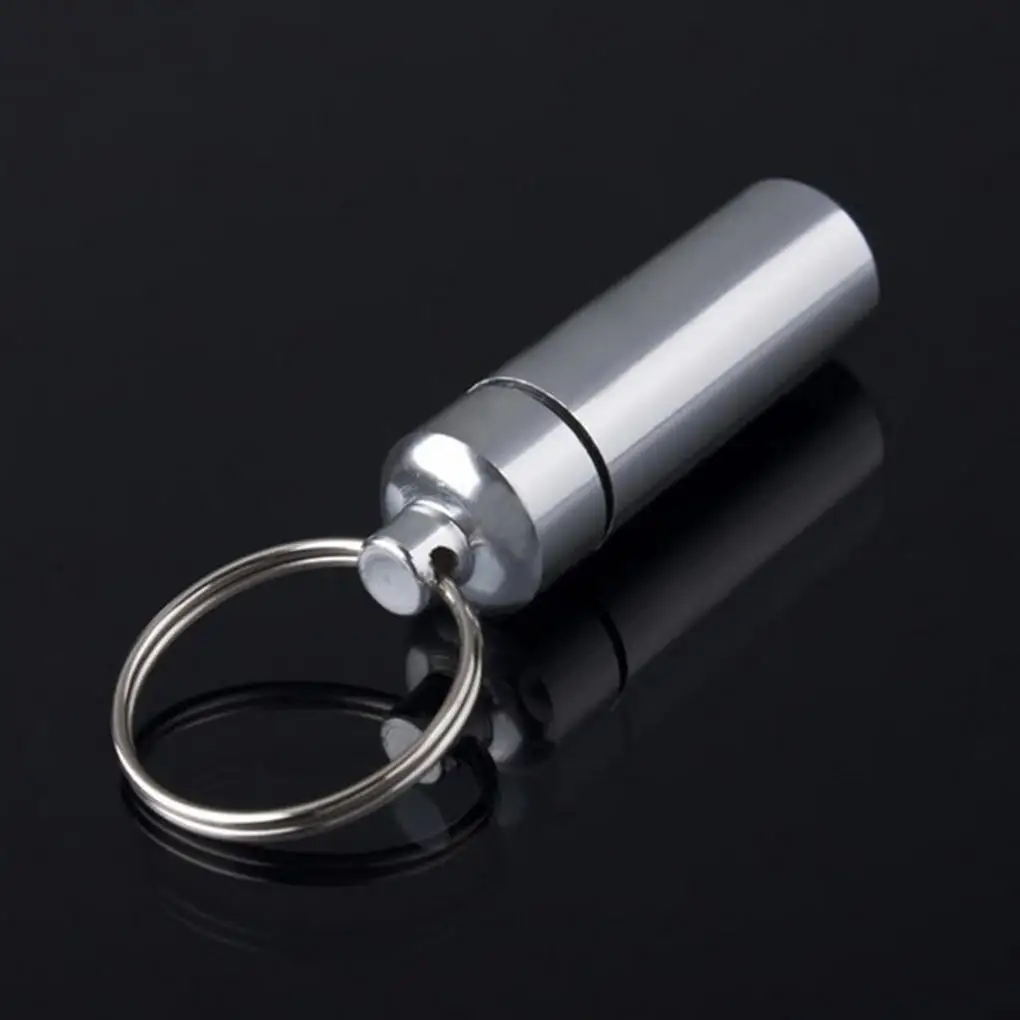 

Key Chain Aluminum Medicine Container box Medicine Pill Storage Bottle Box