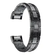 Новая роскошная Замена металлических полос со стразами Bling регулируемая для small Charge 2 браслета маленький большой