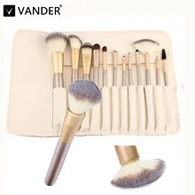 Vander 12pcs Professional Makeup Brushes Brush Set Multipurpose Cosmetic Blending Contour pinceaux maquiagem Kits Leather Case