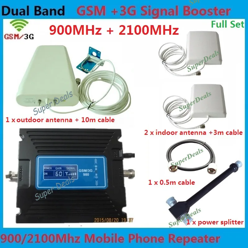 

Hot sales gain adjustable GSM / 3G cell phone signal repeater amplifier with dual band 900 & 2100MHz mobile gsm repeater