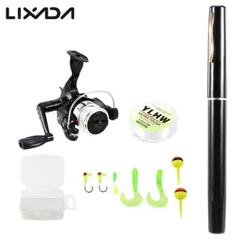 

Pen Telescopic Fishing Rod Reel Combo Set Mini Rod Spinning Reel Fishing Line Soft Lures Baits Jig Hooks for Carp Fishing