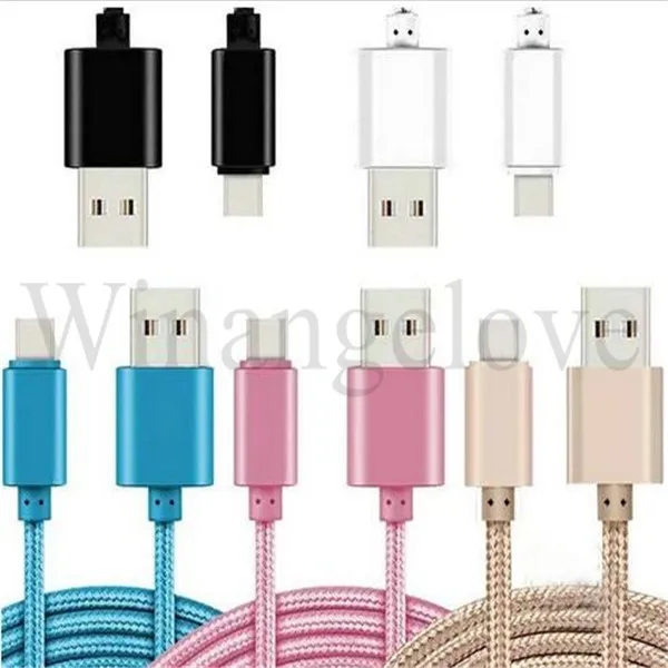 Thicker 1m USB Type C Cable Nylon Line Metal Plug Type C USB Cable