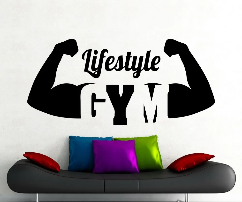 Gym Lifestyle Wall Decal Fitness Vinyl Sticker Home Art Decoration Muraldecorsticker wall