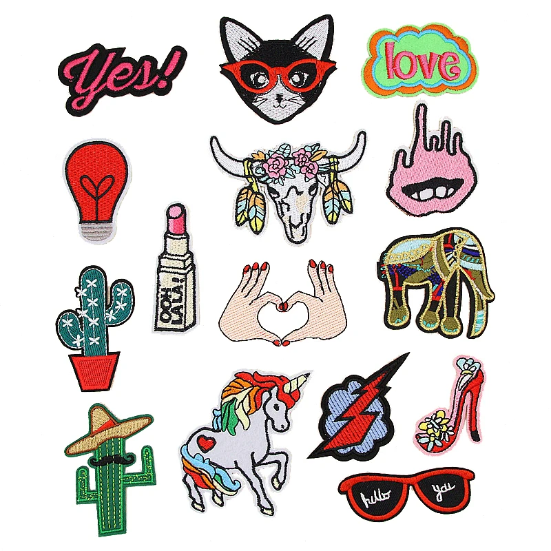 1 PC Cartoon Animal Shape Cloth Stripes Stickers for Clothes Embroidery Patch On Backpack Jeans Patches for Clothing Iron